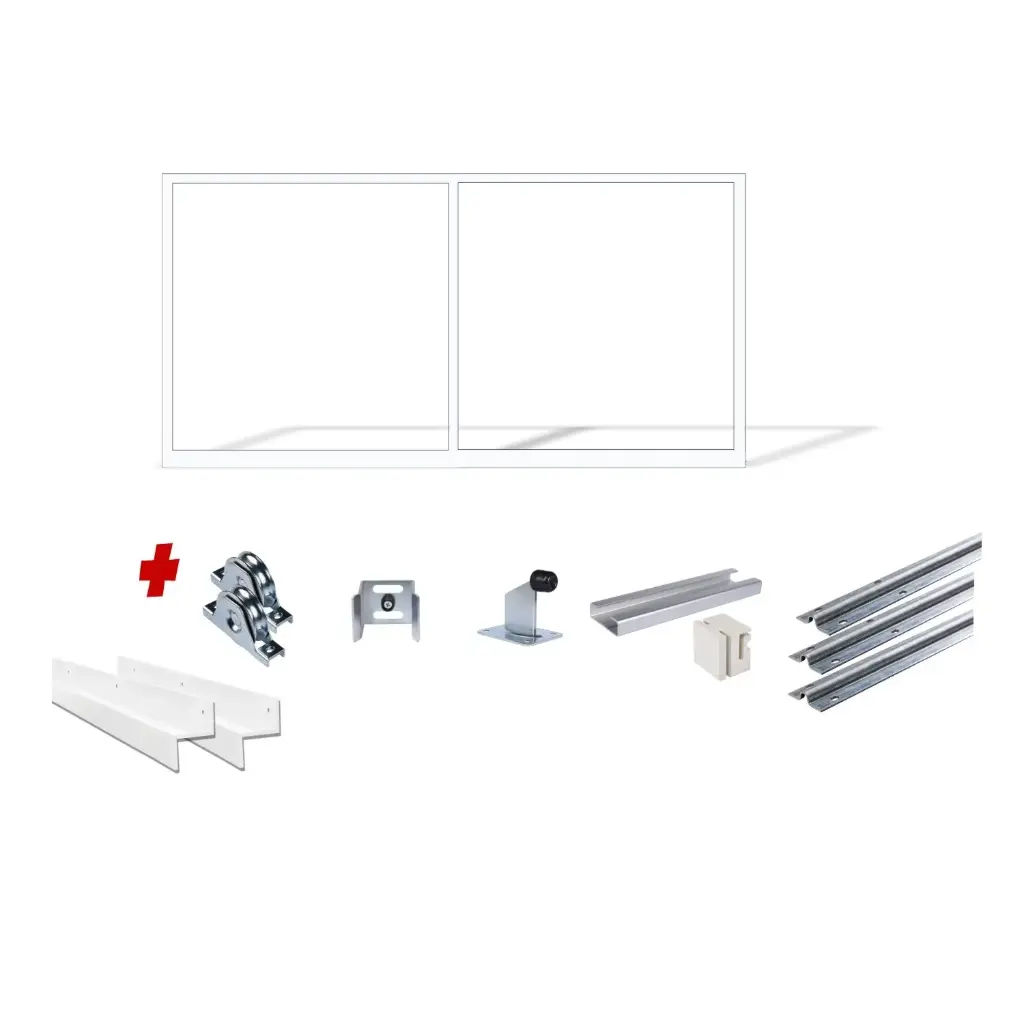 Up to 3200mm / 3.2m Opening (1200mm H) 3.6×1.2m Sliding Driveway Gate Package Cladding Gate Frame (External Cladding) (Pearl Gloss White Powder Coat)